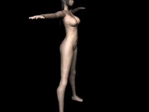 girl hi and low poly 3D Model