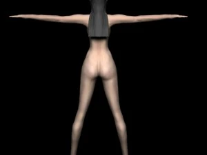 girl hi and low poly 3D Model