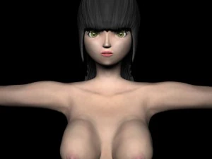 girl hi and low poly 3D Model