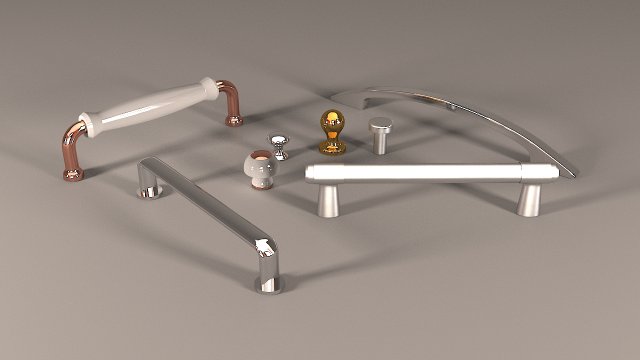 furniture handles 3D Model .c4d .max .obj .3ds .fbx .stl .blend 