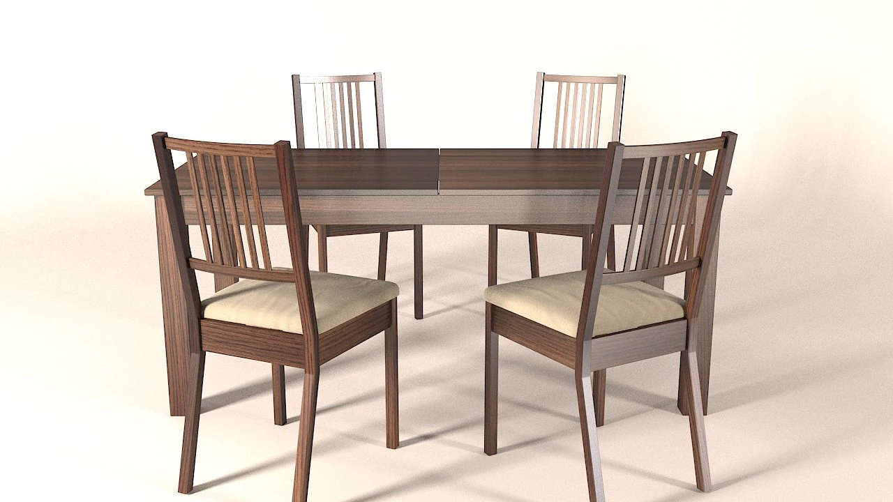 dining set 3D Model .c4d .max .obj .3ds .fbx .stl .blend 