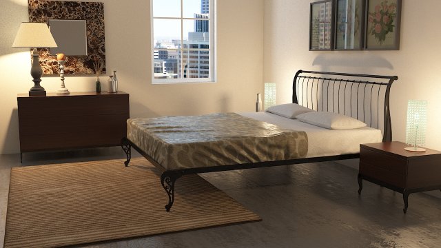 bedroom 3D 모델 .c4d .max .obj .3ds .fbx .stl .blend 