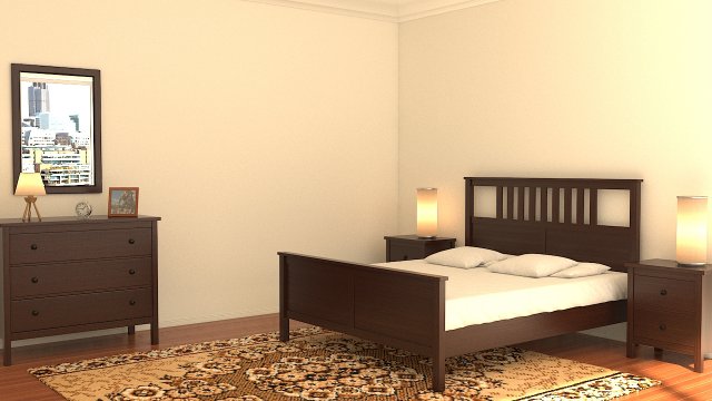 ikea-bedroom 3D 模型 .c4d .max .obj .3ds .fbx .stl .blend 