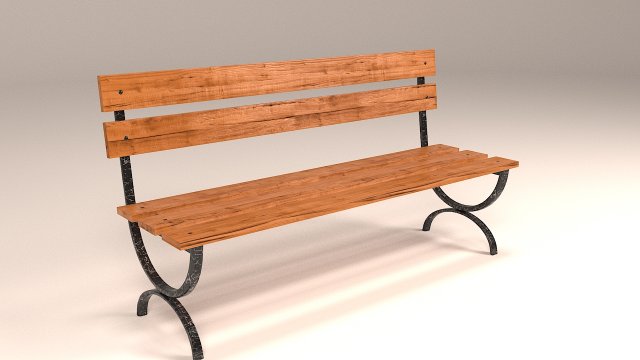 bench 3D Model .c4d .max .obj .3ds .fbx .stl .blend 
