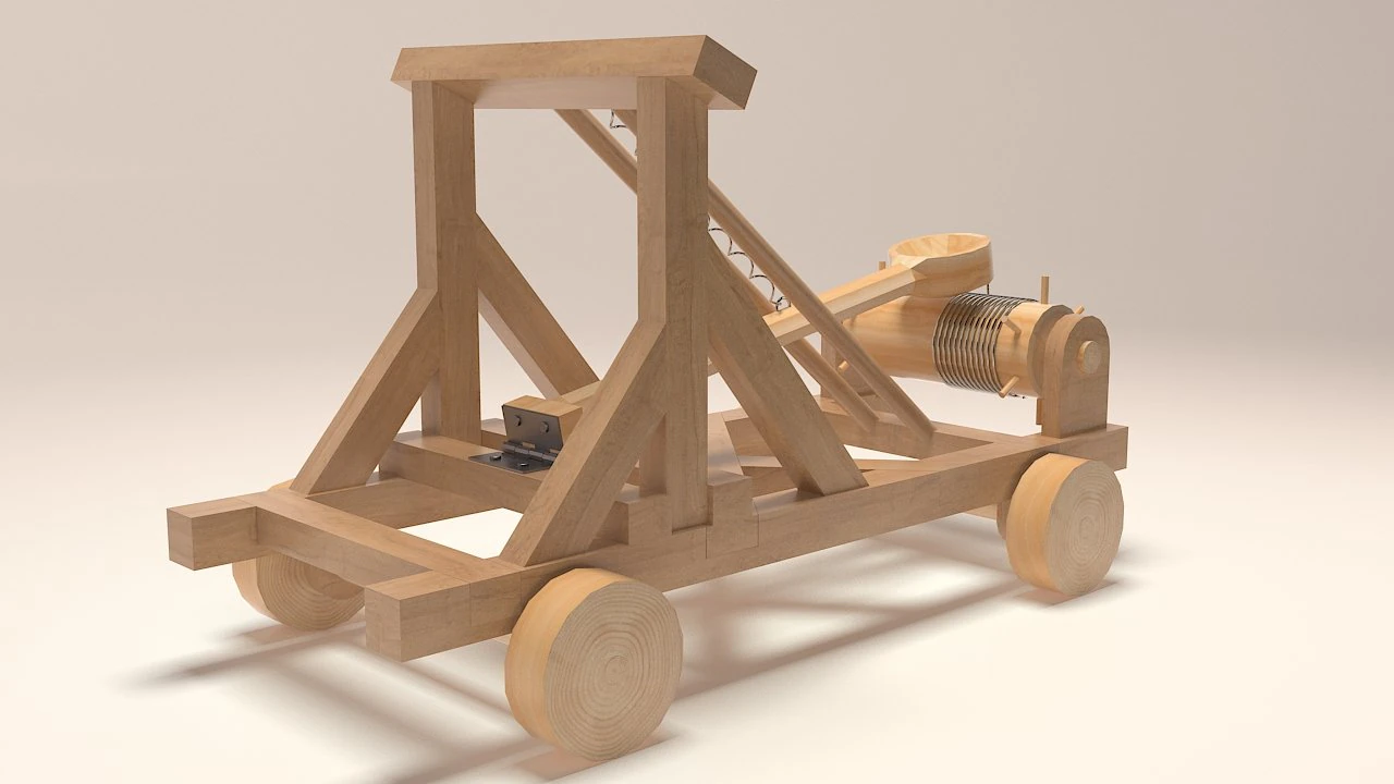 catapult wooden toy for kids 3D Model .c4d .max .obj .3ds .fbx .stl .blend