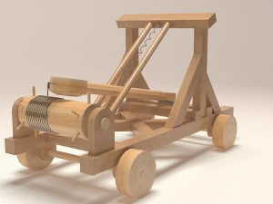 catapult wooden toy for kids 3D Model