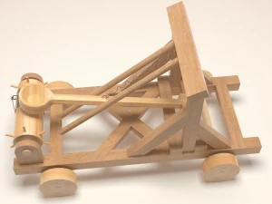 catapult wooden toy for kids 3D Model