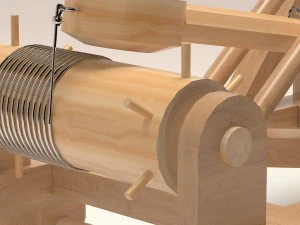 catapult wooden toy for kids 3D Model
