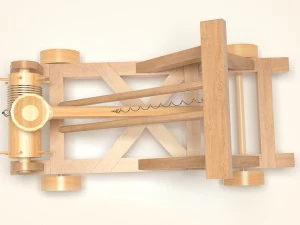 catapult wooden toy for kids 3D Model