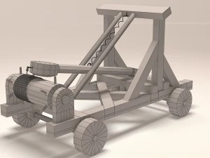 catapult wooden toy for kids 3D Model