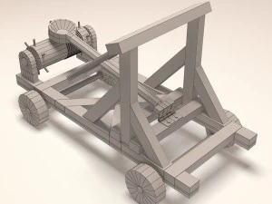 catapult wooden toy for kids 3D Model