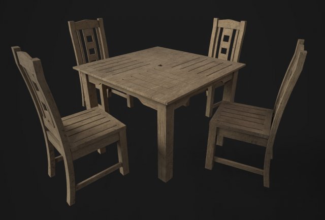 tablechairstreet 3D Model .c4d .max .obj .3ds .fbx .stl .blend
