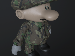 super mario in army 3Dモデル