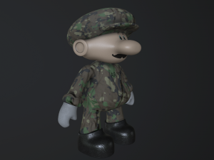 super mario in army 3Dモデル
