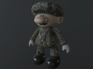 super mario in army 3Dモデル