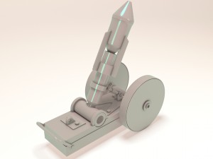 58mm bomb mortar -1915 3D Model