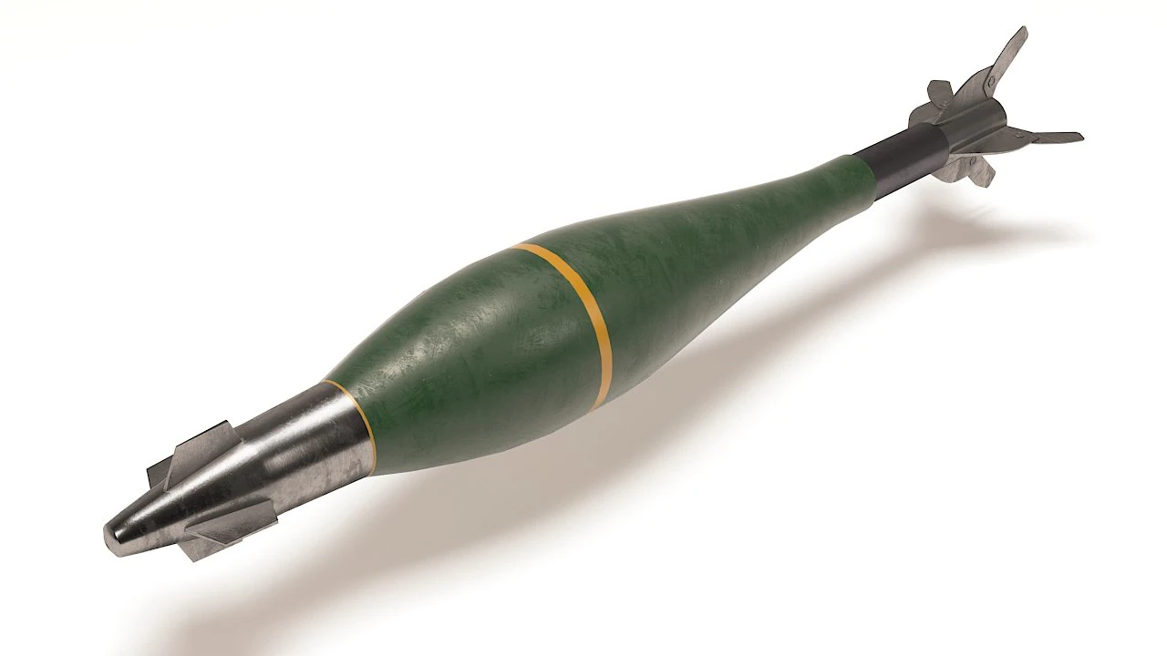 mortar shell with gps 3D Model .c4d .max .obj .3ds .fbx .stl .blend 