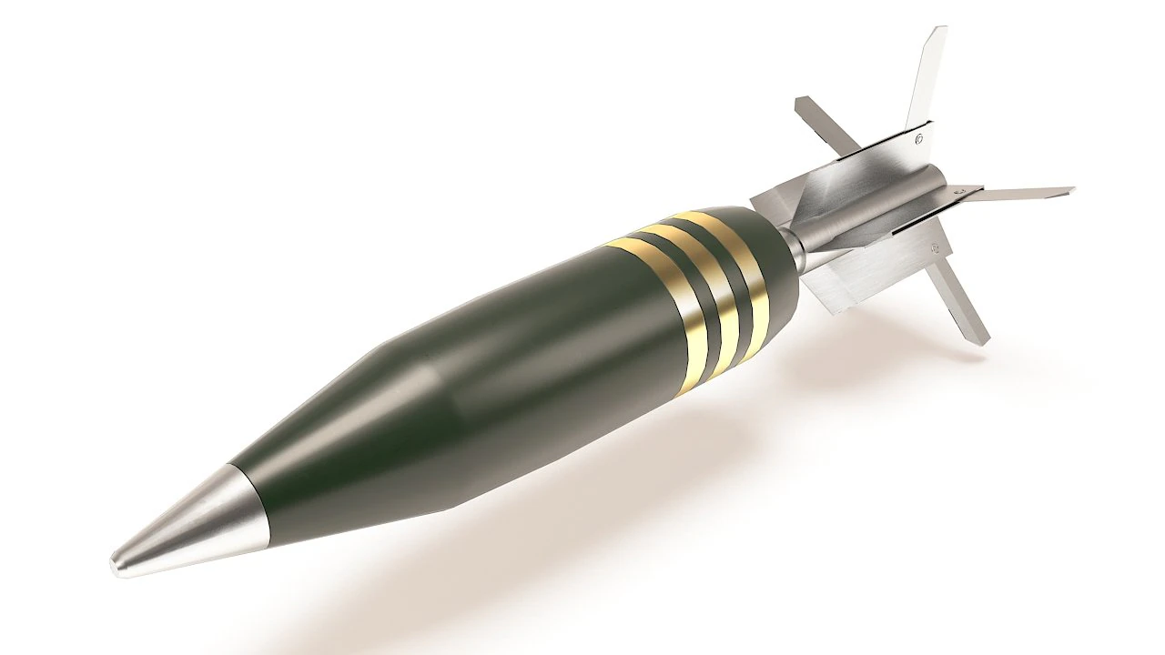 120mm tank shell 3D Model .c4d .max .obj .3ds .fbx .stl .blend