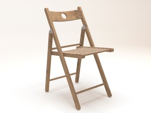 folding chair wood Model 3D