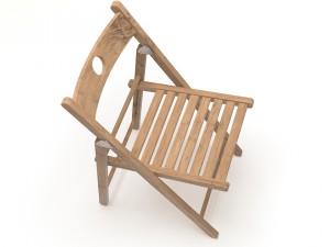folding chair wood Model 3D