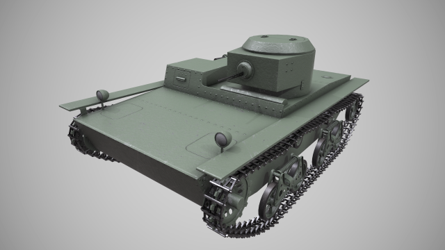 small floating tank t-38 3D 모델 .c4d .max .obj .3ds .fbx .stl .blend 