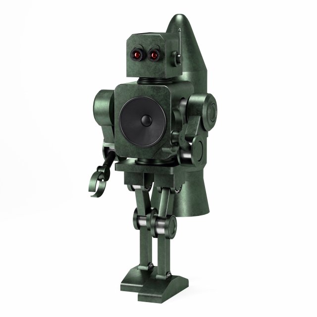 vintage robot 3D 模型 .c4d .max .obj .3ds .fbx .stl .blend 