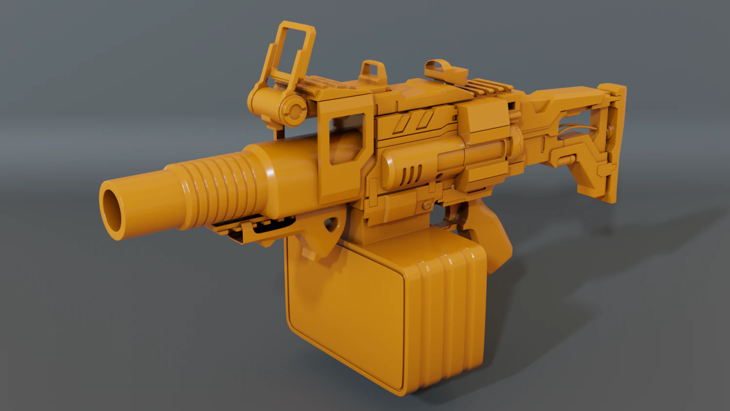 hand grenade launcher-scifi 3D Model .c4d .max .obj .3ds .fbx .stl .blend 