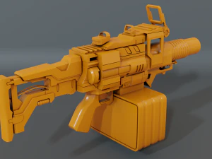 hand grenade launcher-scifi 3D Model