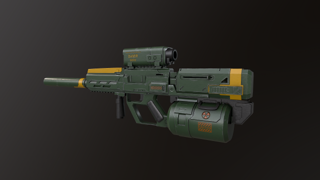 sci fi sniper rifle - 40 3D Модель .c4d .max .obj .3ds .fbx .stl .blend 
