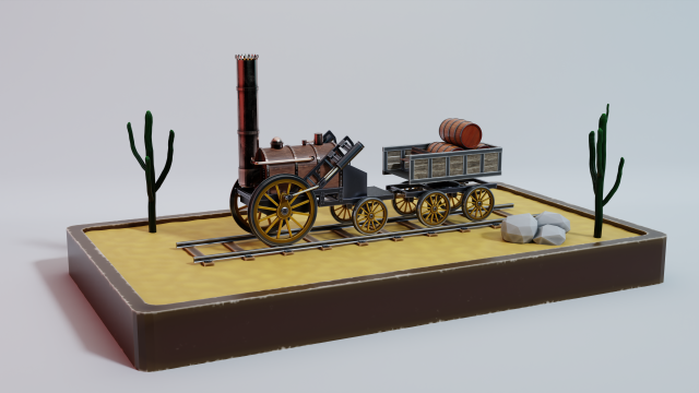 locomotive rocket 3D Model .c4d .max .obj .3ds .fbx .stl .blend