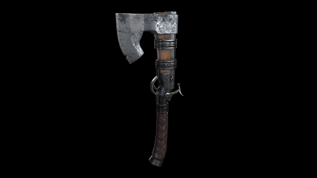 axegun 3D Model .c4d .max .obj .3ds .fbx .stl .blend 
