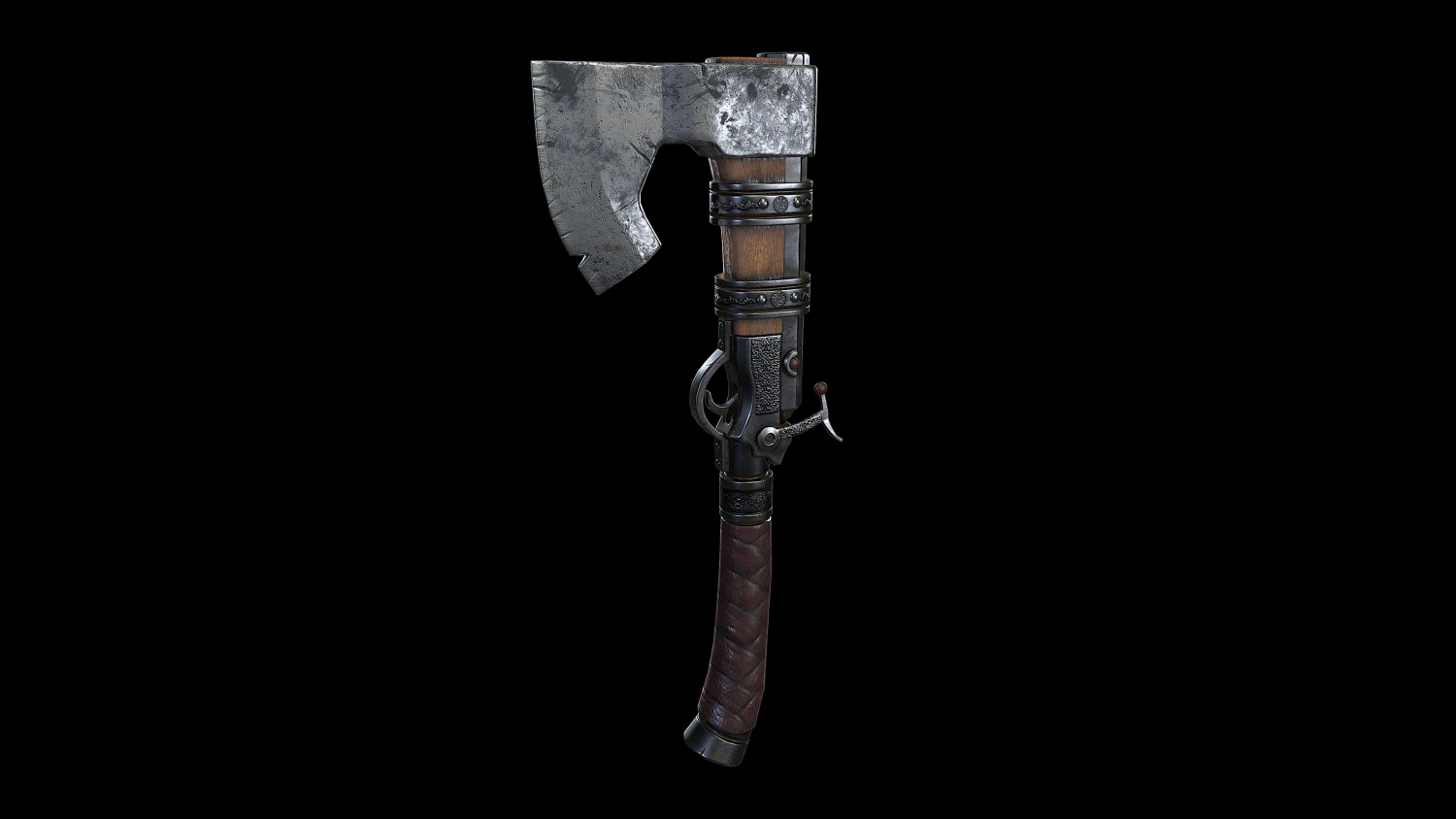 axegun 3D Model .c4d .max .obj .3ds .fbx .stl .blend 