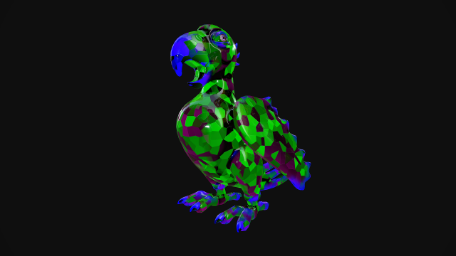 crystal parrot 3D Model .c4d .max .obj .3ds .fbx .stl .blend 