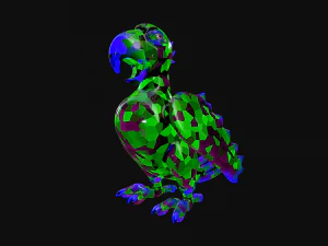 크리스탈 앵무새 3D 모델