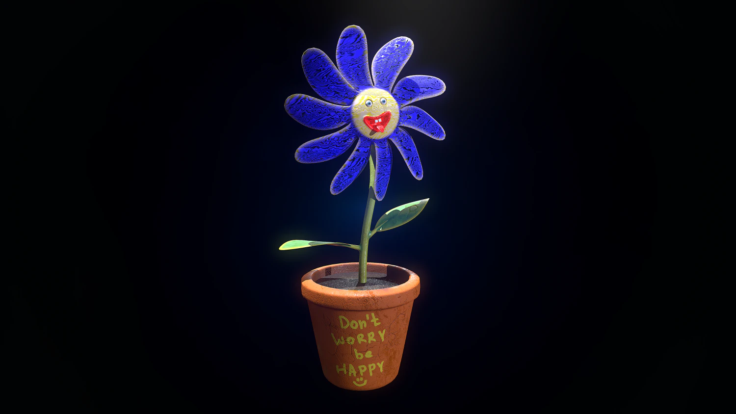 happy flower 3D Model .c4d .max .obj .3ds .fbx .stl .blend 