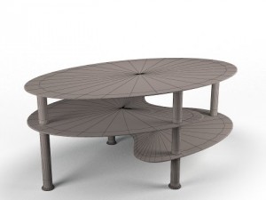 coffee table heart Modello 3D