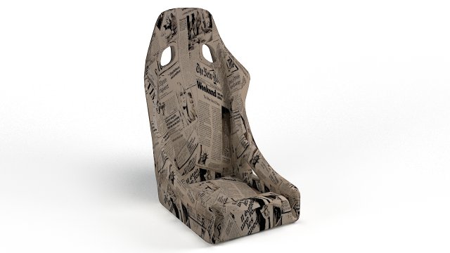 car seat made of paper Modello 3D .c4d .max .obj .3ds .fbx .stl .blend 
