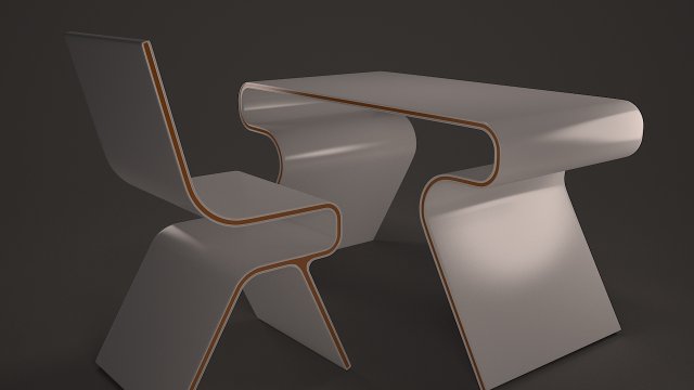 table and chair design Modelo 3D .c4d .max .obj .3ds .fbx .stl .blend 