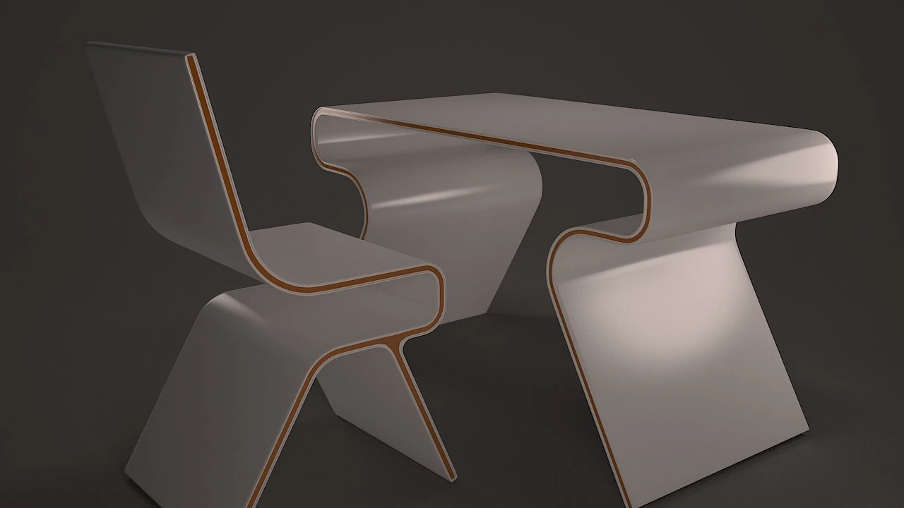 table and chair design 3D Model .c4d .max .obj .3ds .fbx .stl .blend 