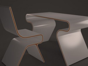 table and chair design Modelo 3D