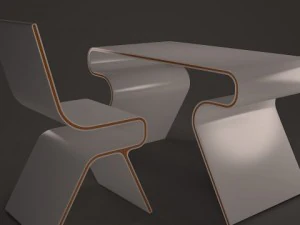 projekt stołu i krzeseł Model 3D
