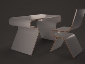 table and chair design Modelo 3D