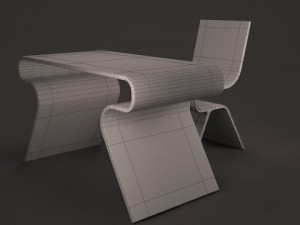 table and chair design Modelo 3D