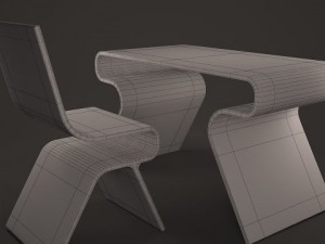 table and chair design Modelo 3D