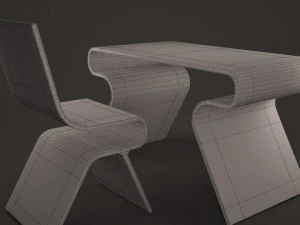 table and chair design 3D Model