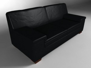 sofa leather couch Model 3D