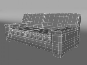 sofa leather couch Model 3D