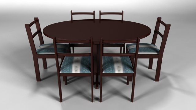 dining table 3D Модель .c4d .max .obj .3ds .fbx .stl .blend 