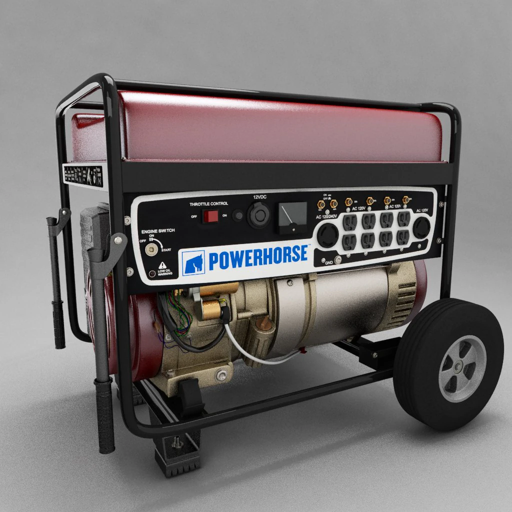 powerhorse generator 3D Model .c4d .max .obj .3ds .fbx .stl .blend 