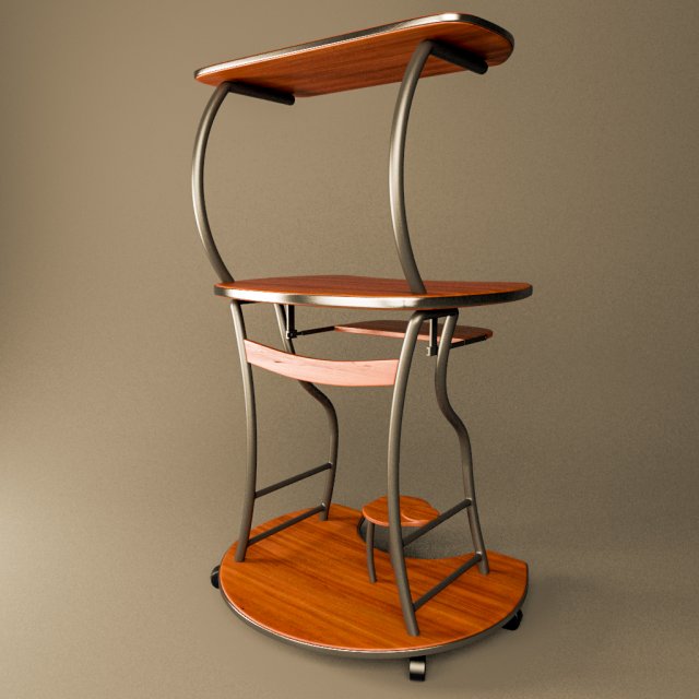 desktop computer table 3D Модель .c4d .max .obj .3ds .fbx .stl .blend 